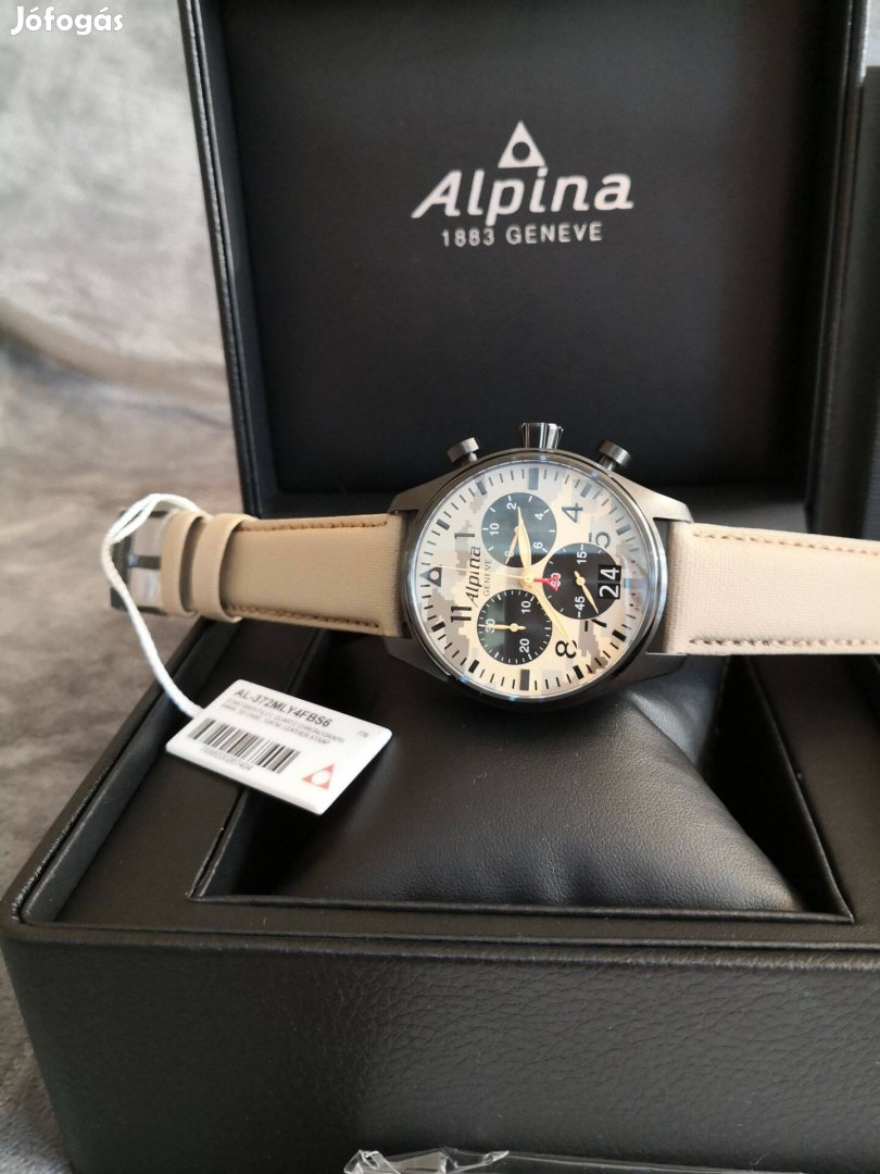 Alpina Startimer PILOT BIG DATE Chronograph CAMO Vadonat Új