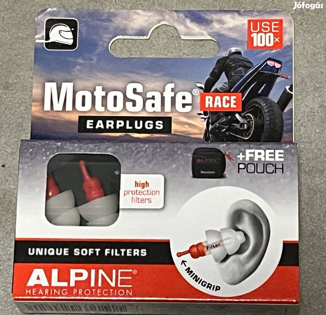 Alpine Motosafe Race motoros hallásvédő füldugók + tok - Utolsó Szett