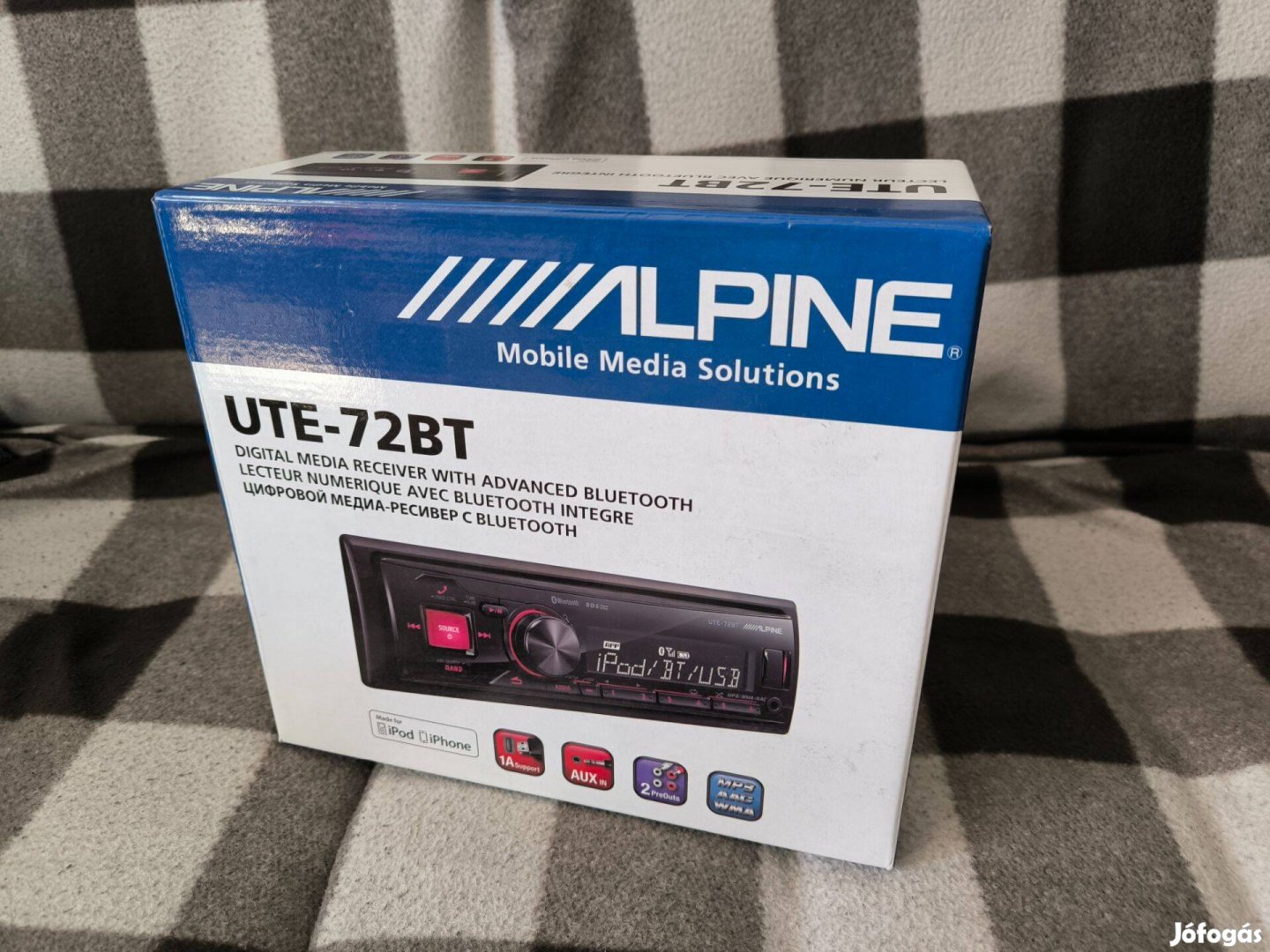 Alpine UTE-72BT Fejegység BLUETOOTH, USB, MP3 újszerű