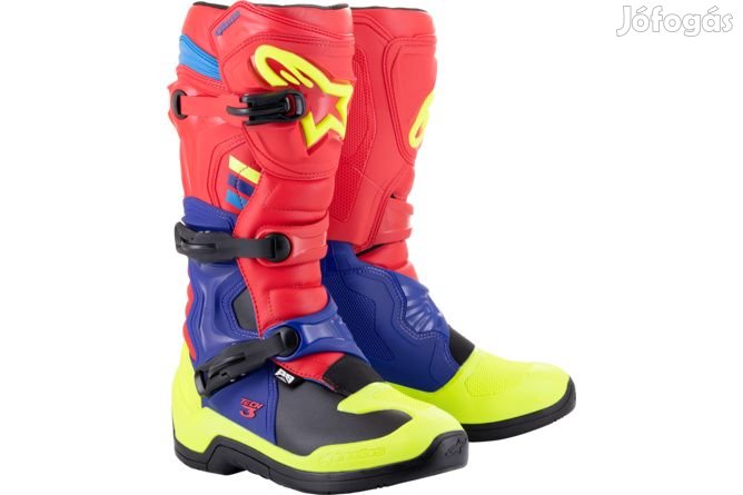 Alpinestars Csizma Tech 3 piros / kék / neon sárga 45,5