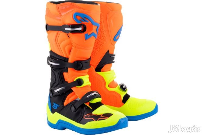 Alpinestars Tech 5 bakancs neon narancs / kék / neon sárga 47