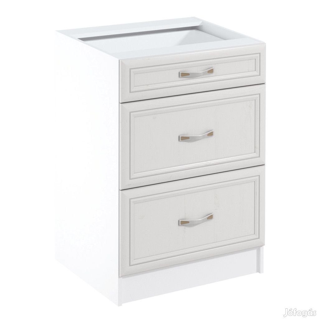 Alsószekrény D60S3, fehér/sosna Andersen, SICILIA