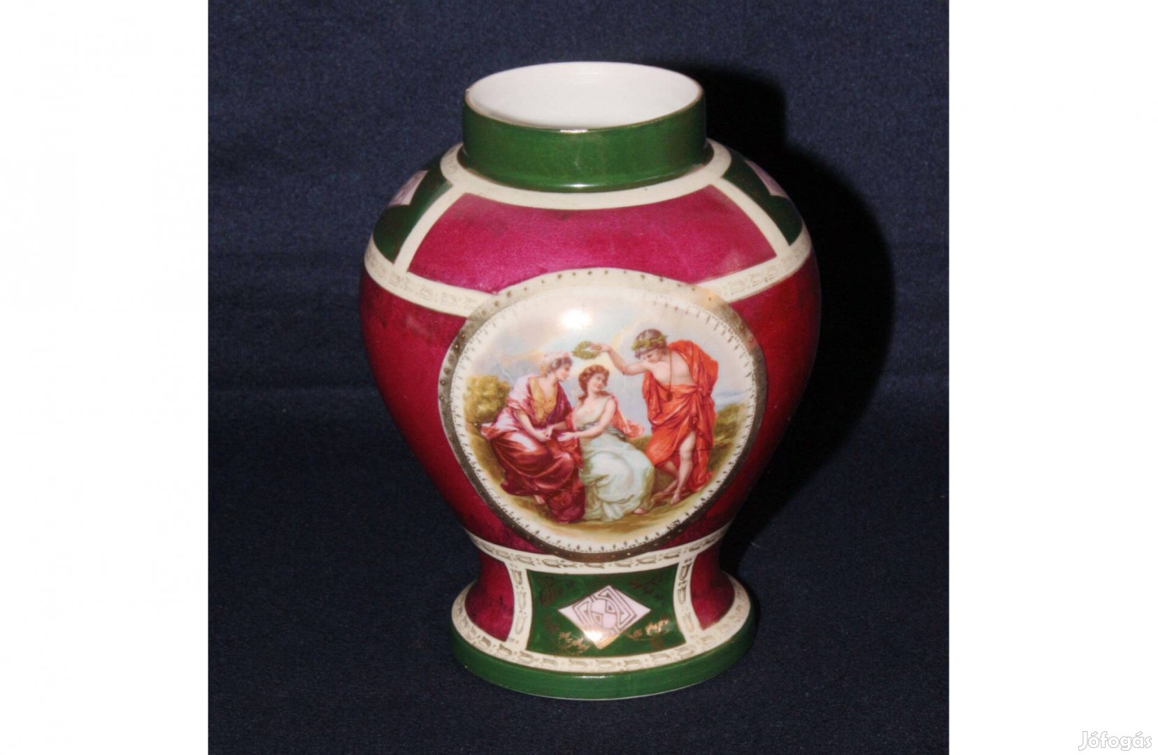 Altwien porcelán, jelenetes váza
