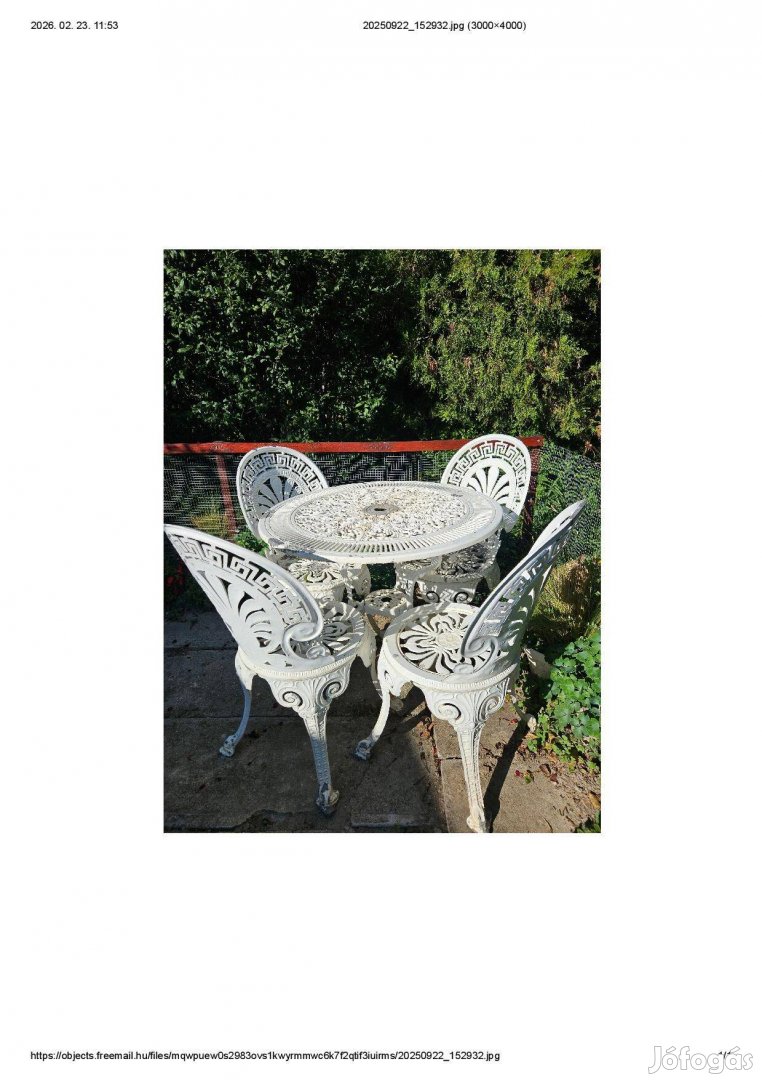 Alu kerti bútor eladó