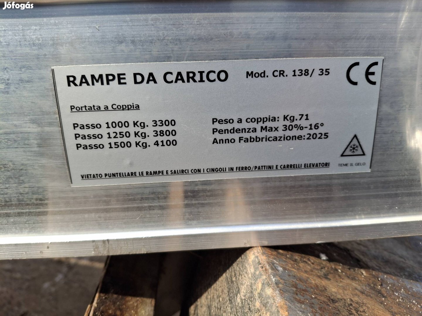 Alu rámpa 3.5m 4.1t