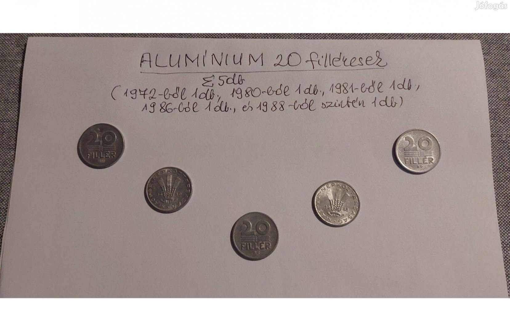 Alumínium 20 filléresek eladók egyben