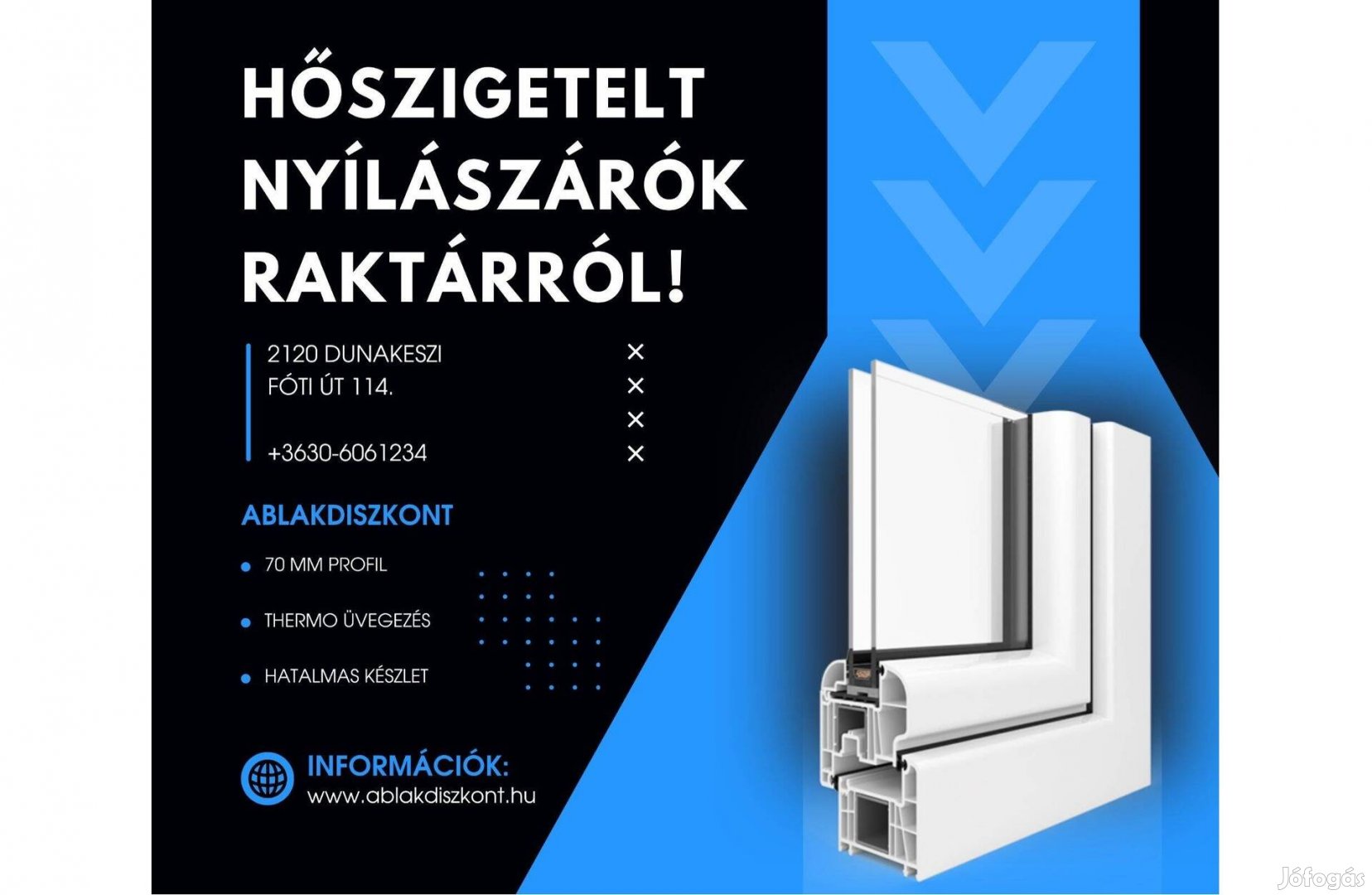 Aluplast 90x210 bukó-nyíló hőszigetelt erkélyajtó raktárról