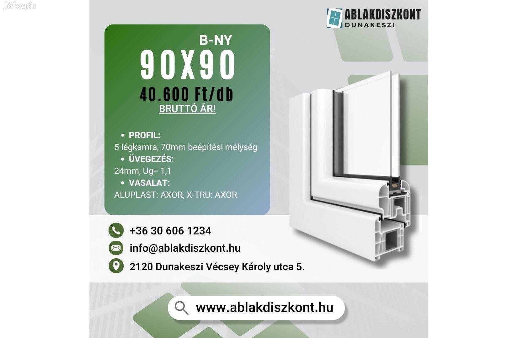 Aluplast 90x90 hőszigetelt műanyag ablak Raktárról azonnal