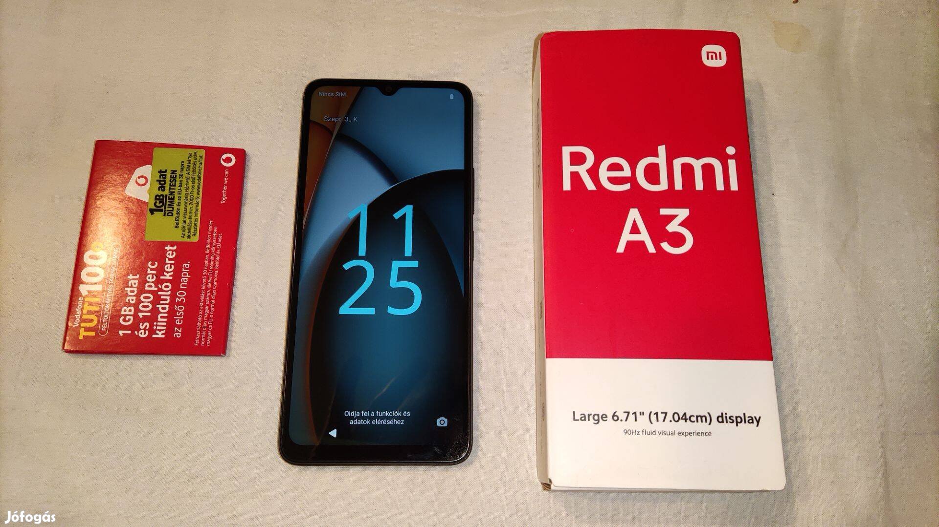 Alza-n júliusban vásárolt garanciális Xiaomi Redmi A3 + Vodafon kártya