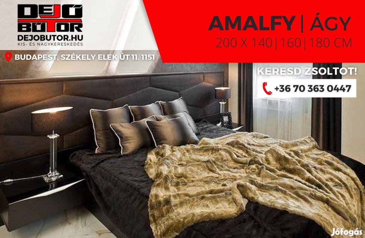 Amalfy luxus széles bronz franciaágy 140x200 cm betét + ágyneműtartó