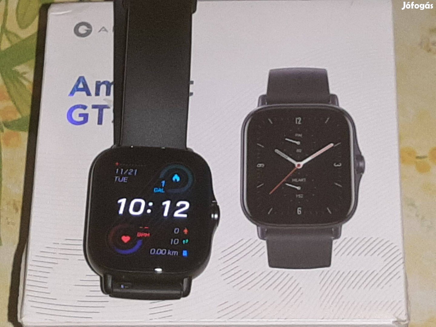 Amazfit GTS 2e okos óra dobozában iphone és android kompatibilis