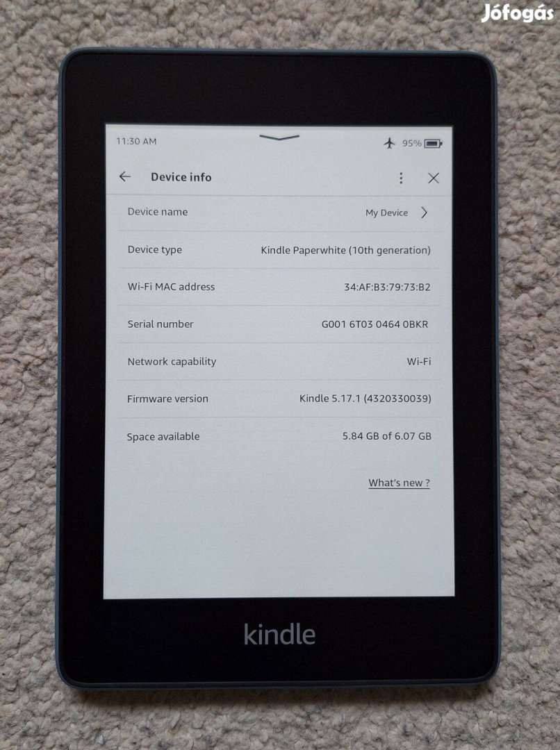 Amazon Kindle Paperwhite 4 (10th Gen) 8GB ebook olvasó háttérvilágítás