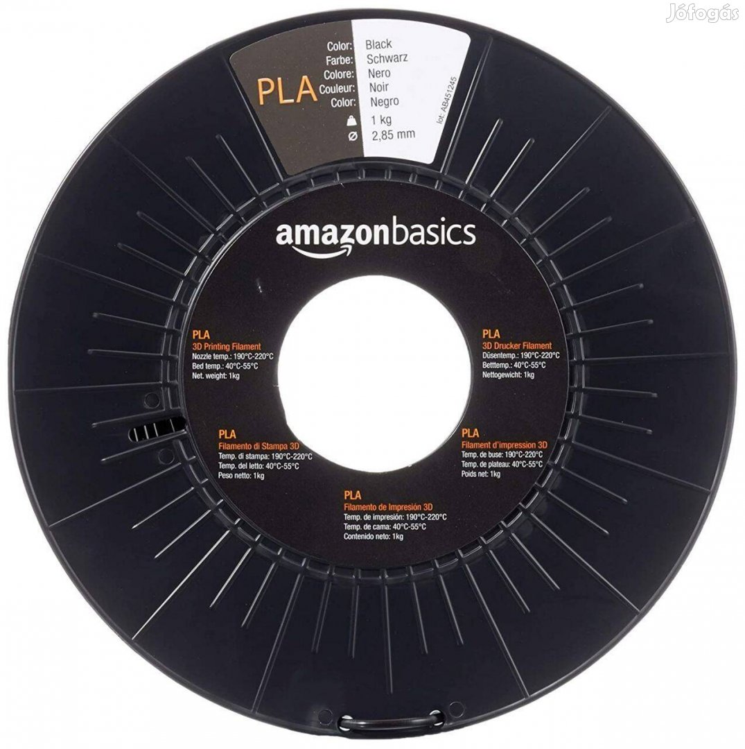 Amazonbasics PLA filament 2.85mm, 1kg - fekete