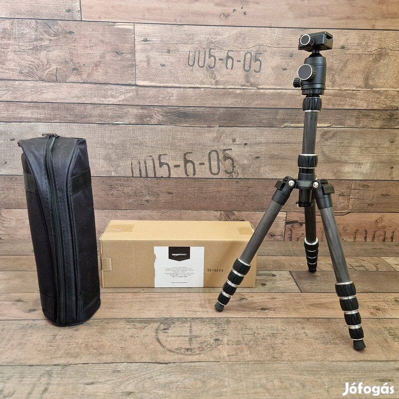 Amazonbasics szénszálas fényképezőgép-állvány, tripod, hordtáskával
