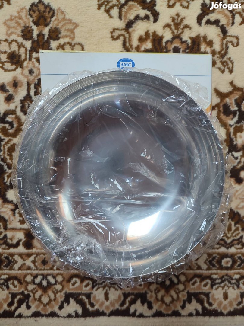 Amc üveg edény króm peremu méretű új