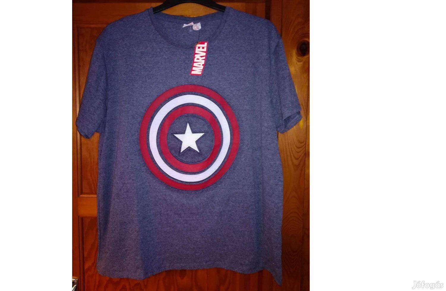 Amerika kapitány Marvel szürkéskék új címkés póló (2XL)