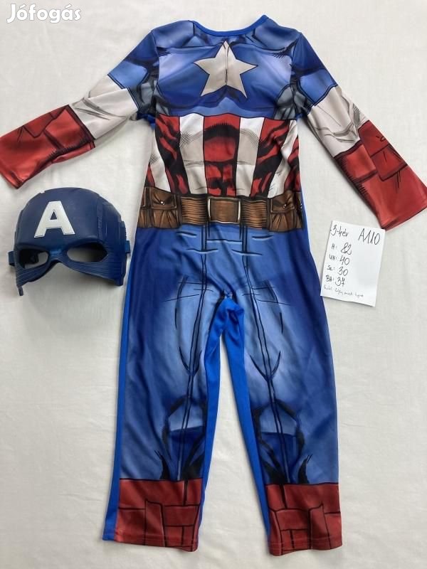 Amerika kapitány jelmez + maszk, szuperhős jelmez A110