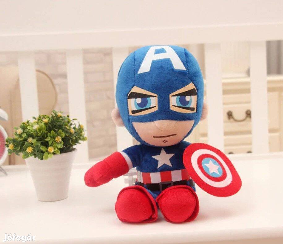 Amerika kapitány plüss Marvel figura 27cm Új Készleten Avengers Bosszú