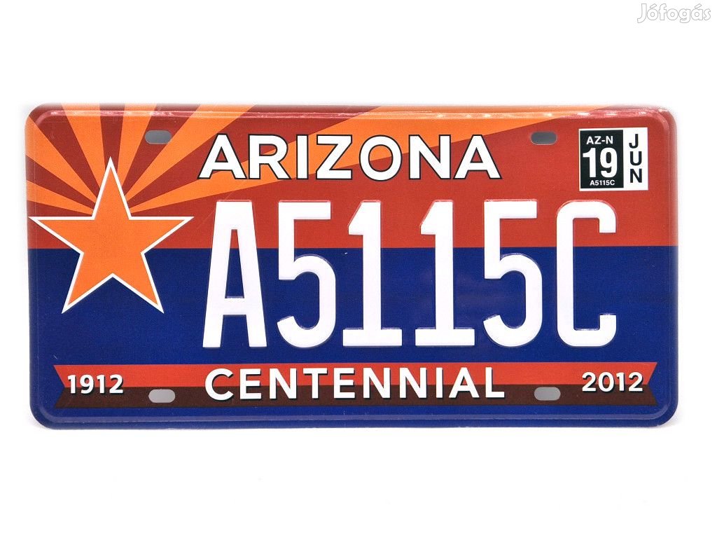 Amerikai USA fém rendszám - Arizona