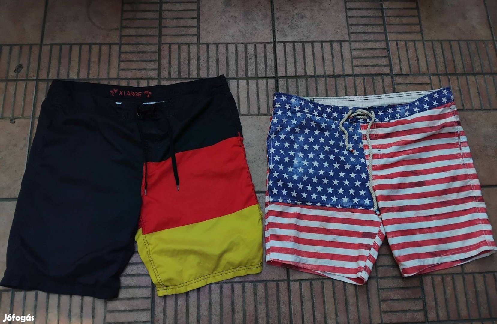 Amerikai zászlós rövidnadrág német úszónadrág XL 2db