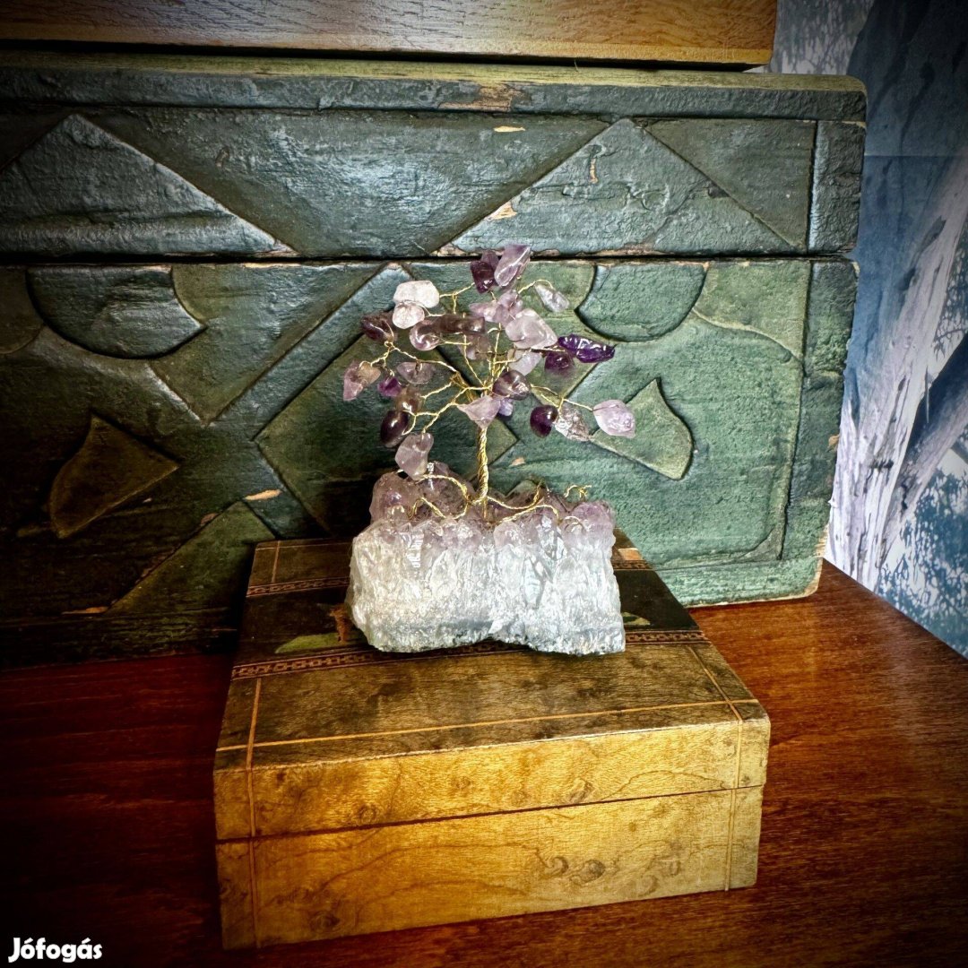 Ametiszt kristály fa emlékbe tanárnak, diáknak évvége ballagás ajándék
