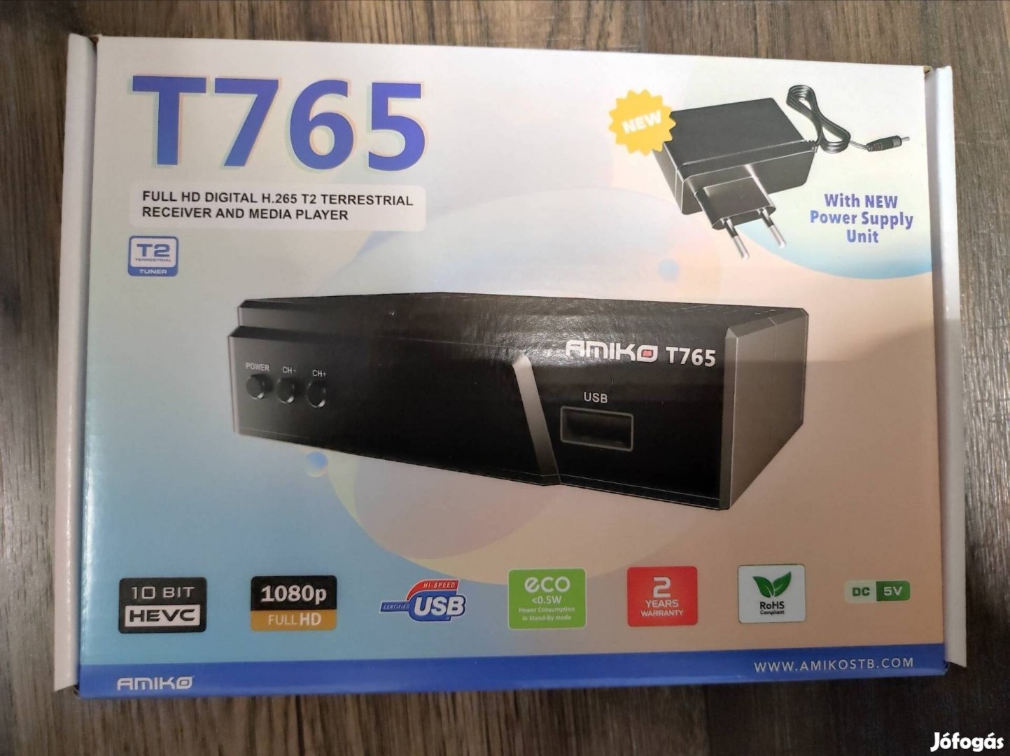 Amiko T765 DVB-T2 mindig TV box Új 