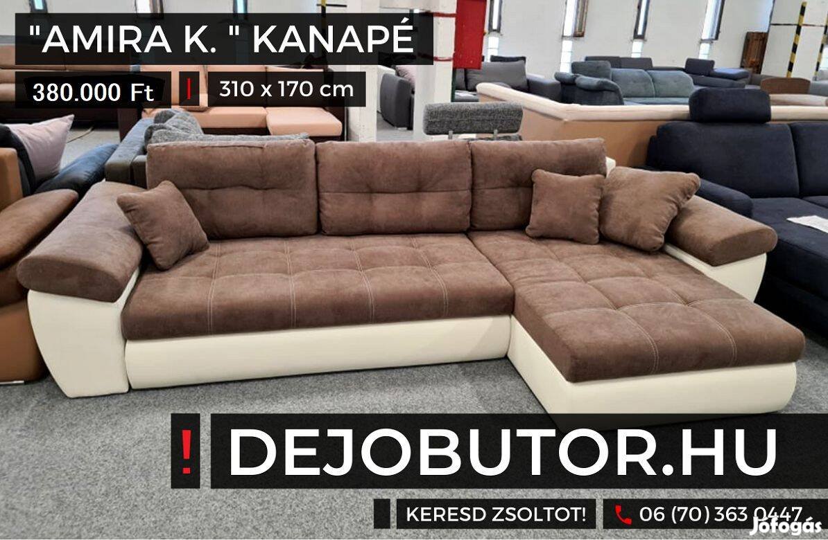 Amira mini sarok braun kanapé ülőgarnitúra 310x170 cm ágyazható bútor