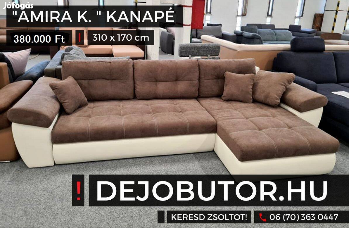 Amira mini sarok kanapé ülőgarnitúra 310x170 cm ágyazható selyem