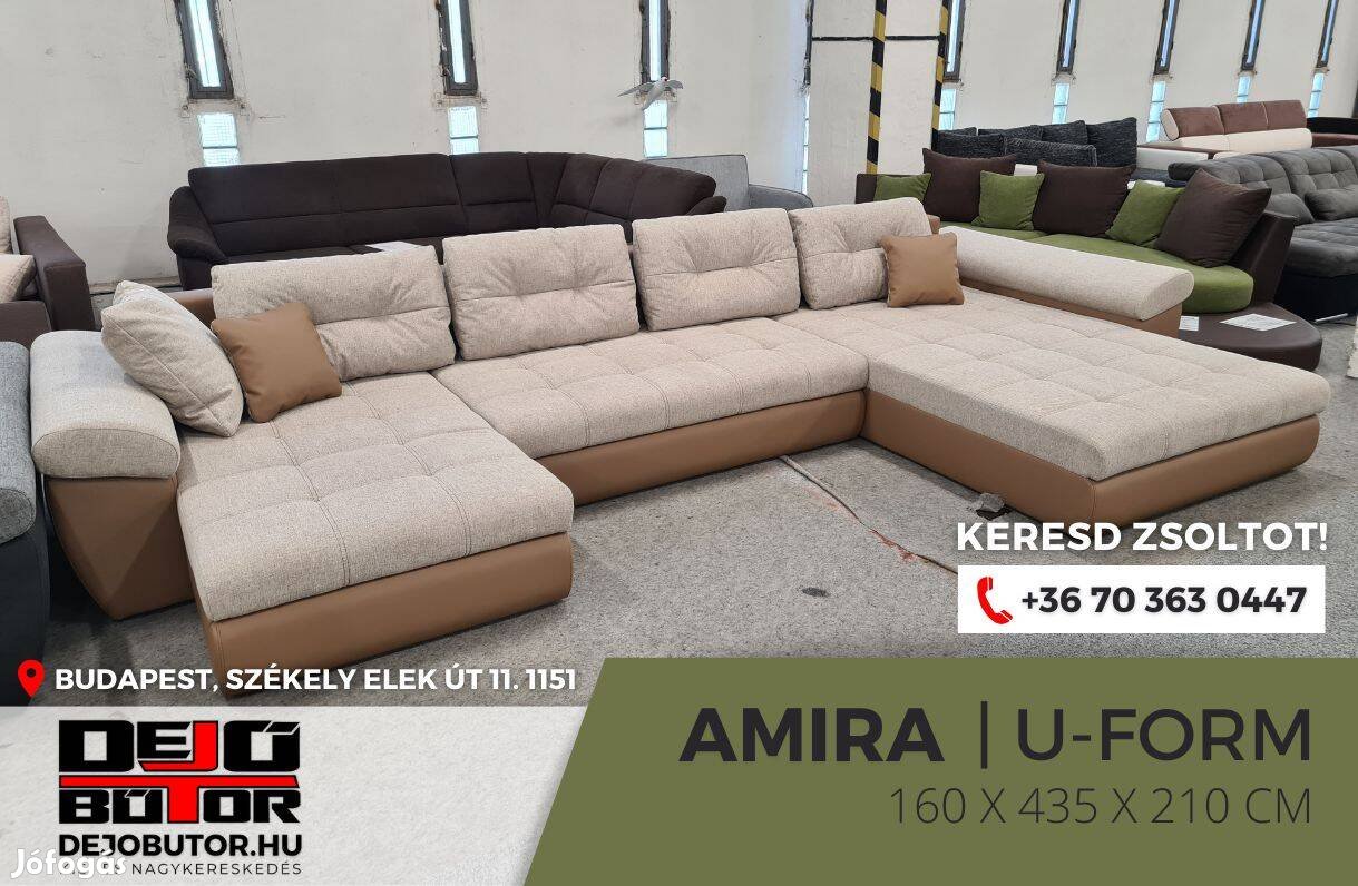 Amira sarok prémium kanapé ülőgarnitúra 160x435x210 cm ualak bézs