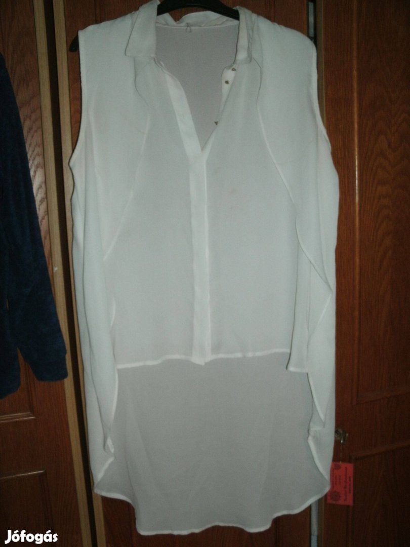 Amisu XL méret fehér blúz elő rövid, hátul hosszabb egyedi,