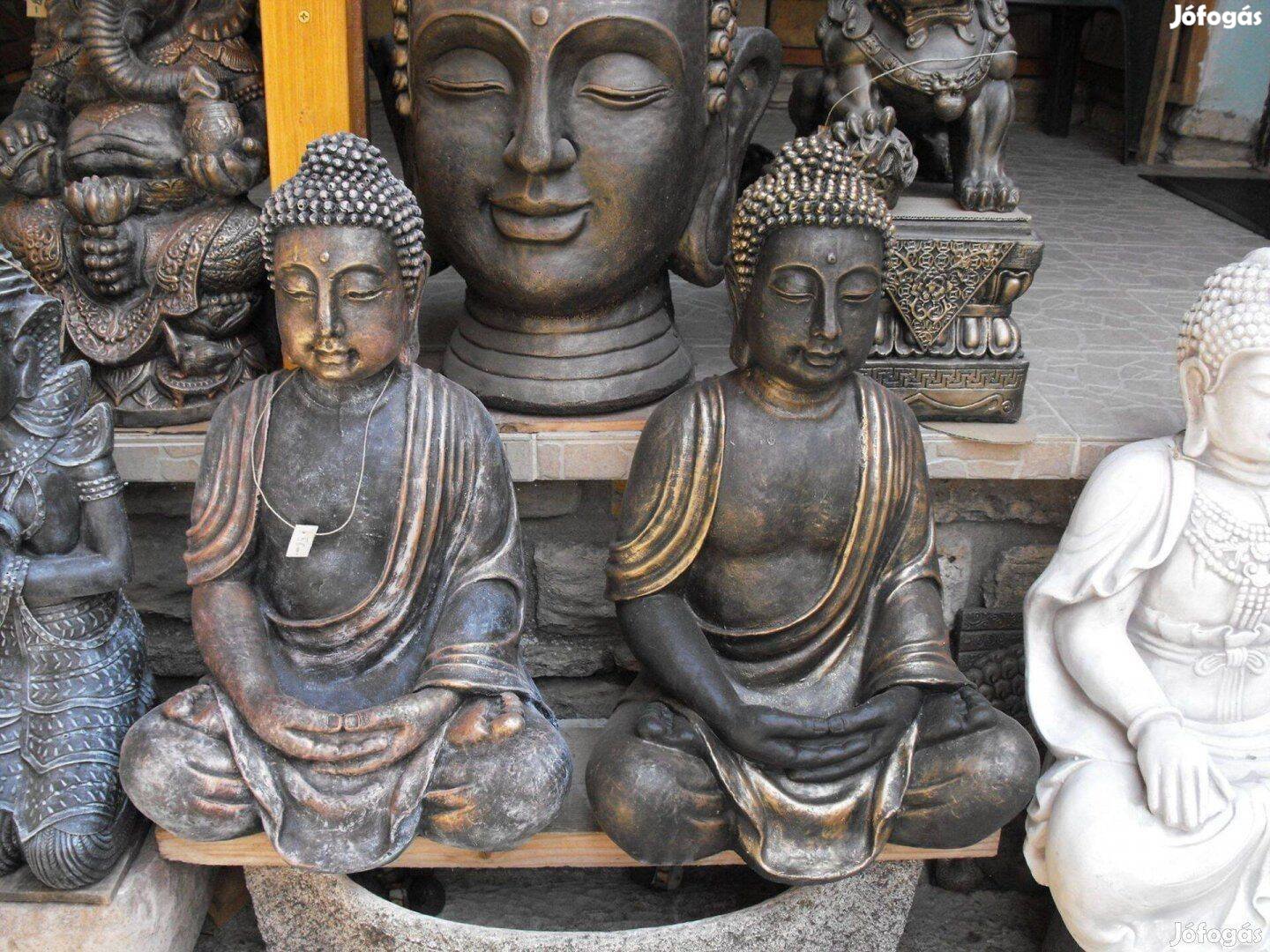 Amitaba Antik bronz os Buddha kő Japán kerti szobor Fagyálló műkő