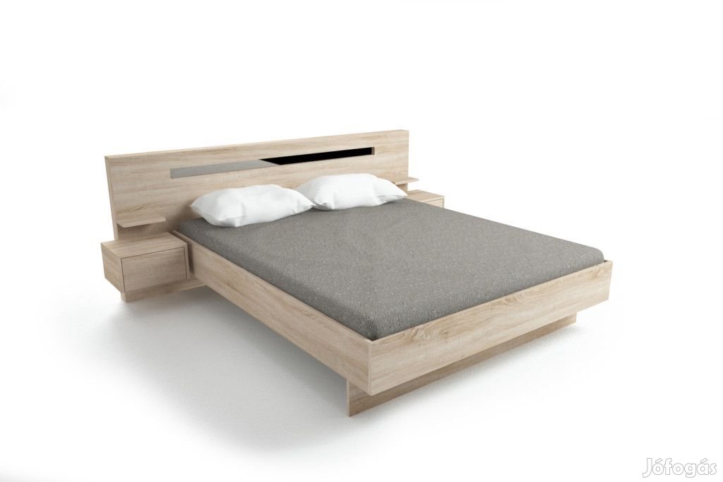 An-DM Franciaágy éjjeliszekrénnyel 160 cm sonoma
