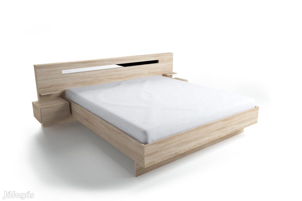 An-DM Franciaágy éjjeliszekrénnyel 180 cm sonoma