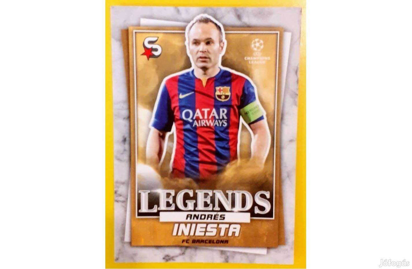 Andres Iniesta Barcelona Legends focis kártya Topps UEFA Super Stars