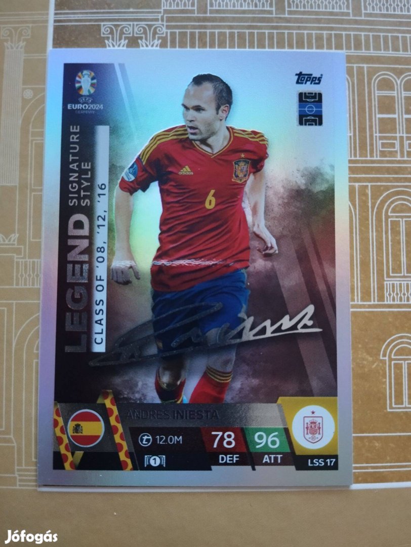 Andrés Iniesta (Spanyolország) Legend Signature Style Euro 2024 kártya