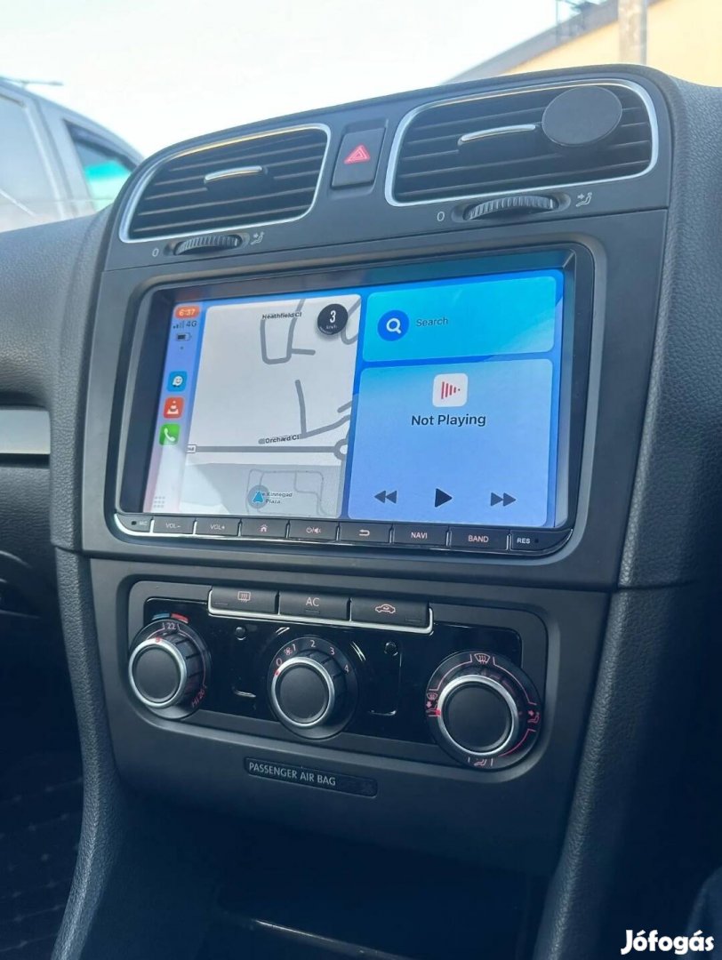 Android 2DIN fejegység, carplay, 9", 32/2, VW, Skoda, Seat