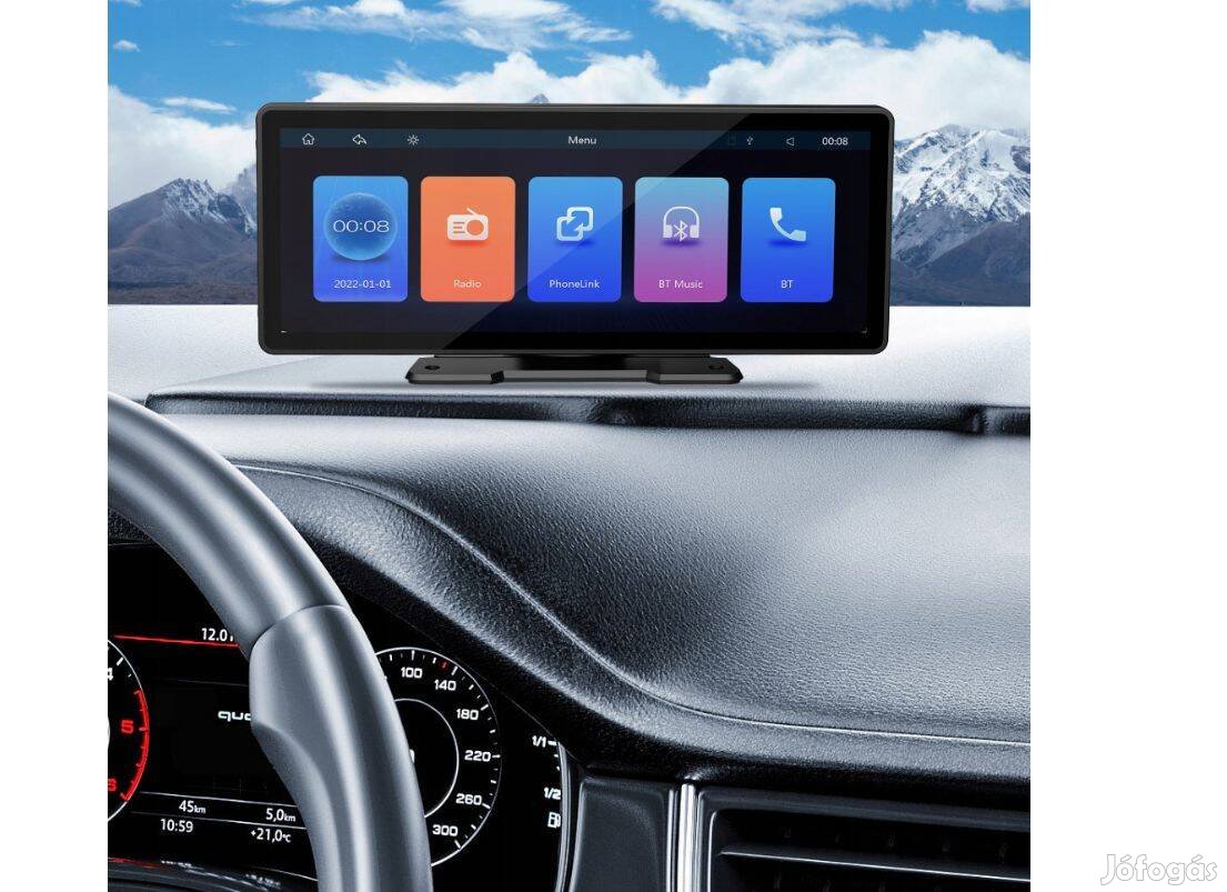 Android Auto, Apple Carplay, Mirrorlink autós kijelző, tolató kamera