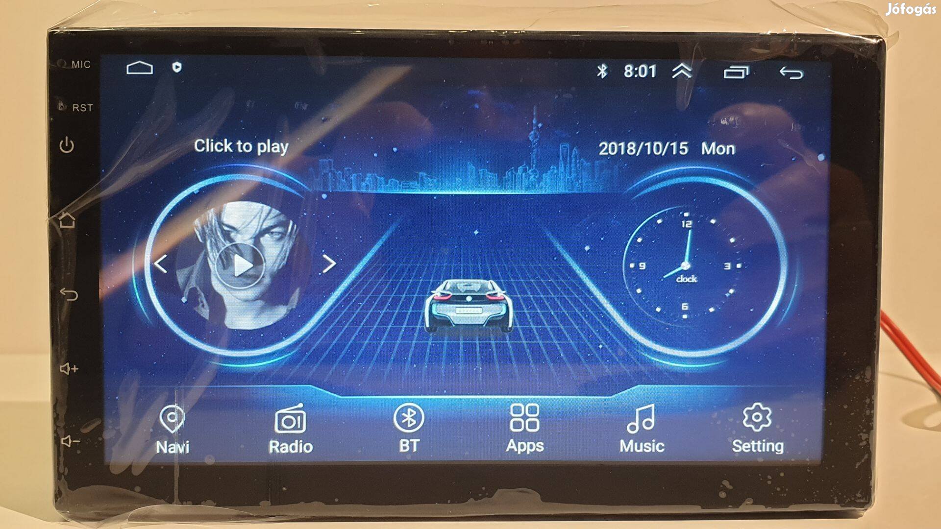 Androidos autórádió 7" + Kamerás rendszámtábla tartó