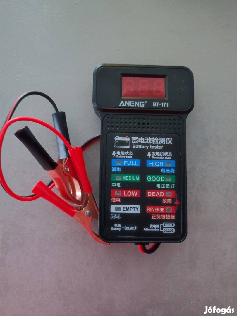 Aneng BT-171 Akkumulátor teszter 12V LCD Digitális kijelzővel új 