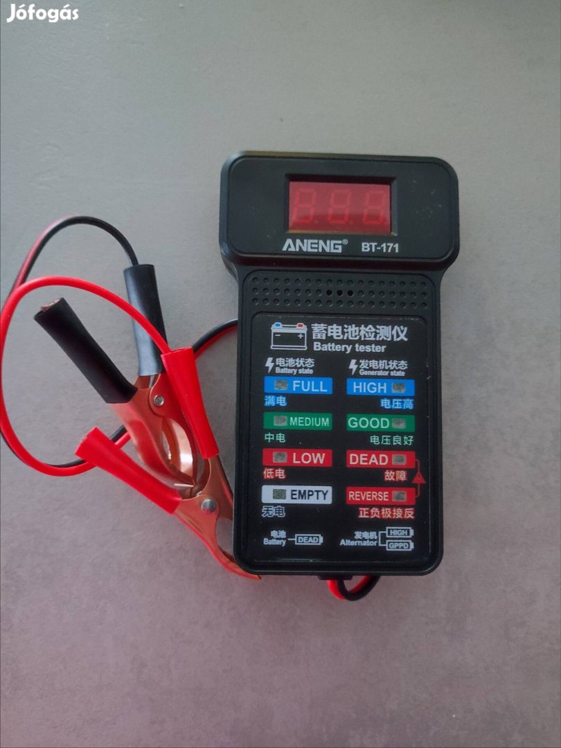 Aneng Bt-171 Akkumulátor teszter 12V LCD digitális kijelzővel új