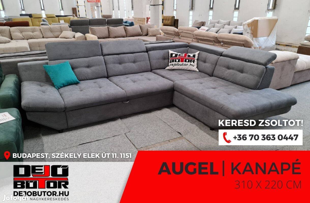 Angel sarok kanapé bútor ülőgarnitúra ágyazható rugós 304x230 cm gray