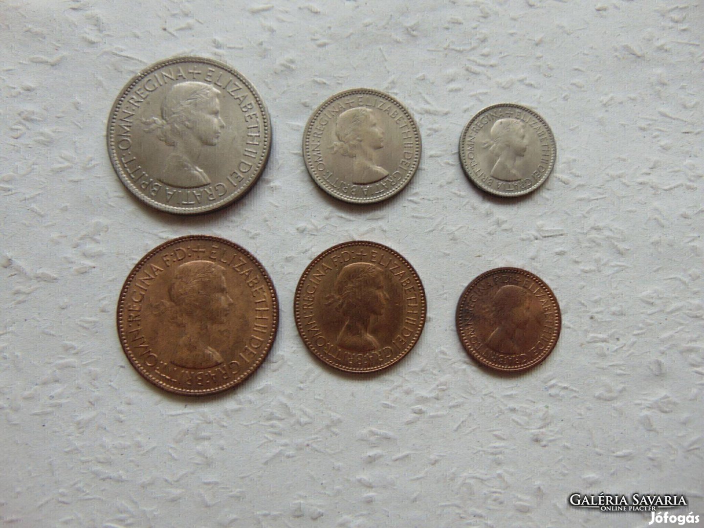 Anglia 6 darab forgalmi érme 1953 Nagyon szép érmék ! Kép