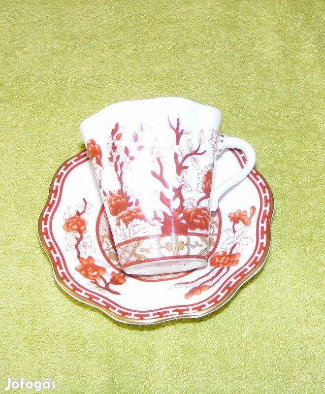 Angol Coalport porcelán csésze alátéttel