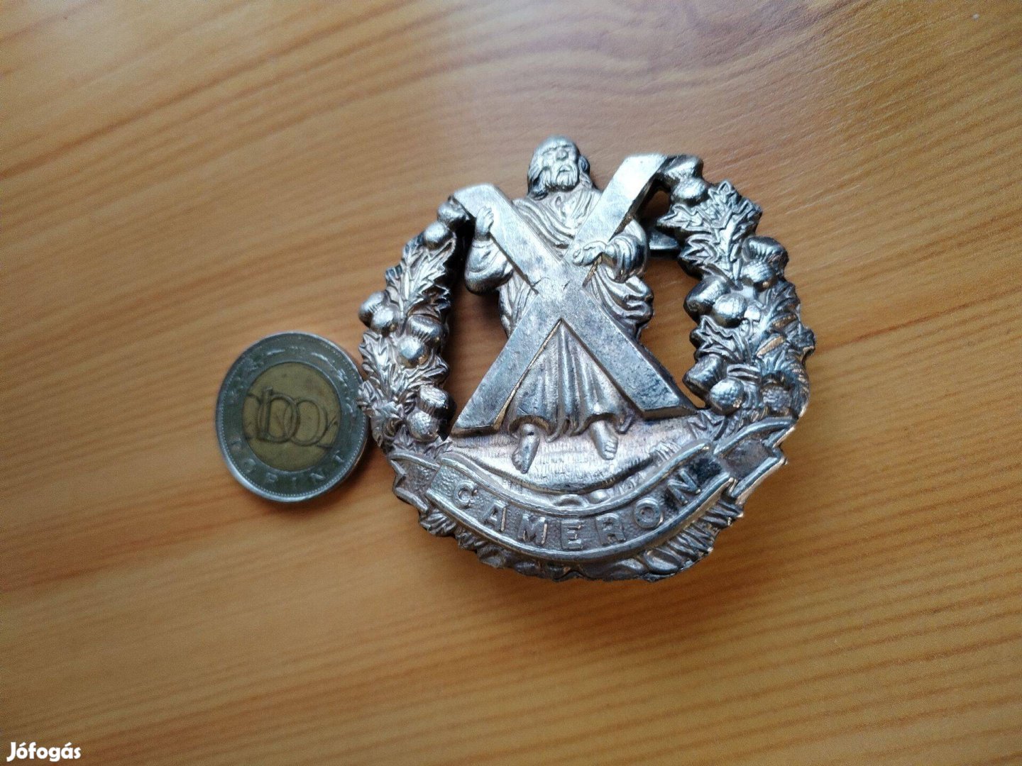 Angol Katonai jelvény II. Világháborús ezüstözöt szép db