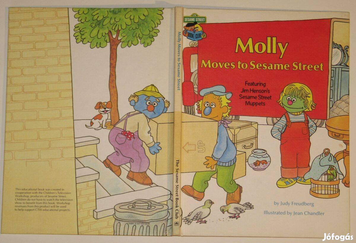Angol Molly moves to Sesame Street Szezám utca báb rajzos USA Bp.12ker