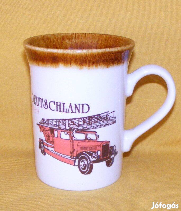 Angol autós porcelán bögre