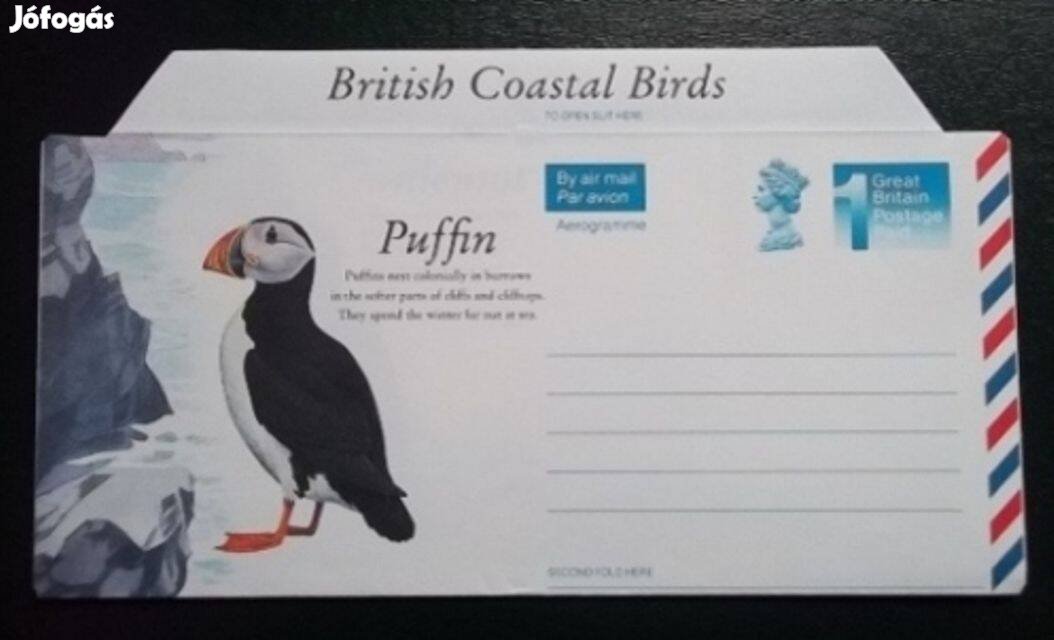 Angol madaras levélboríték British Coastal Birds Új!