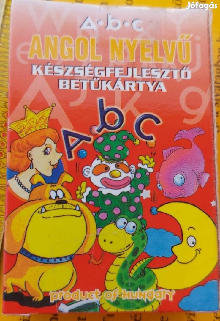 Angol nyelvű betűkártya