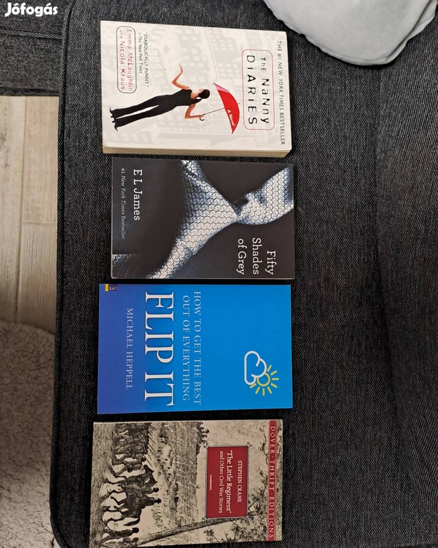 Angol nyelvű könyvek, Fifty shades of grey, Nanny diaries, Flip it 