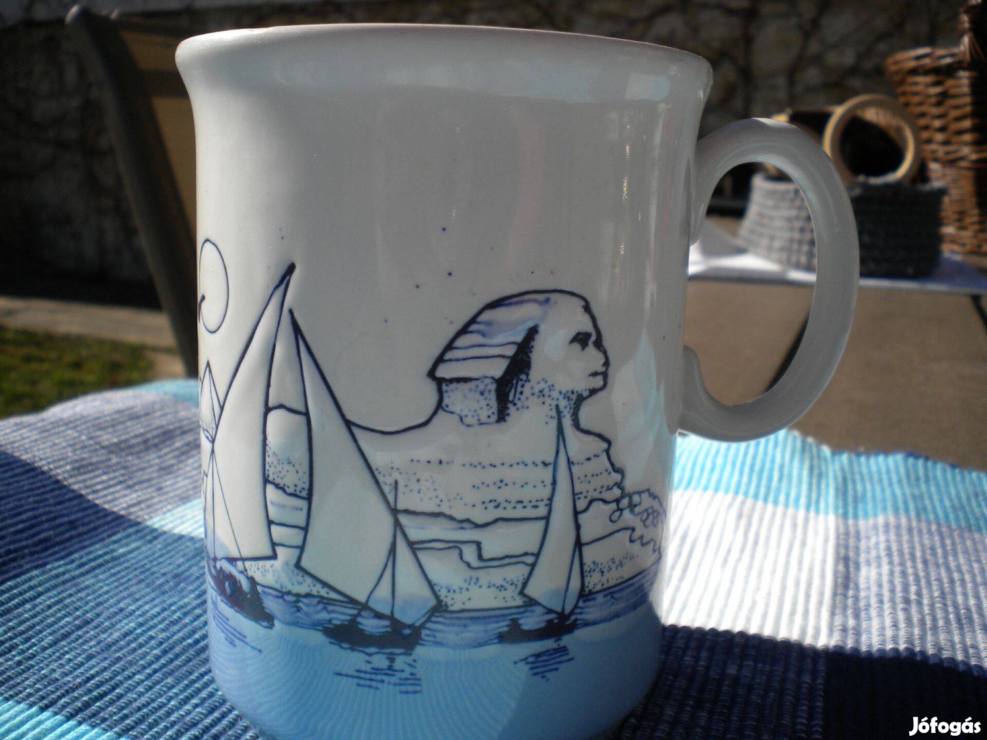 Angol porcelán csésze bögre egyiptomi mintával